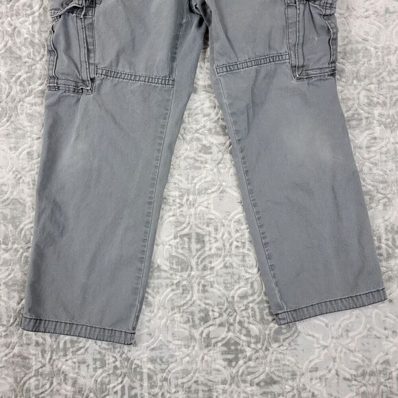 Old Navy Pants Mens 38x28 Gray Cargo Workwear Straight Leg Relaxed Fit Cotton - Picture 3 of 14